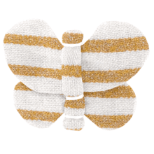 Barrette petit papillon rayé or blanc