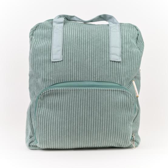 Sac à dos pliable Gaby velours côtelé lichen