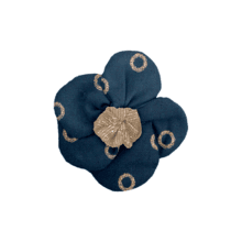 Mini Barrette Pétales de Fleur bulle bronze marine