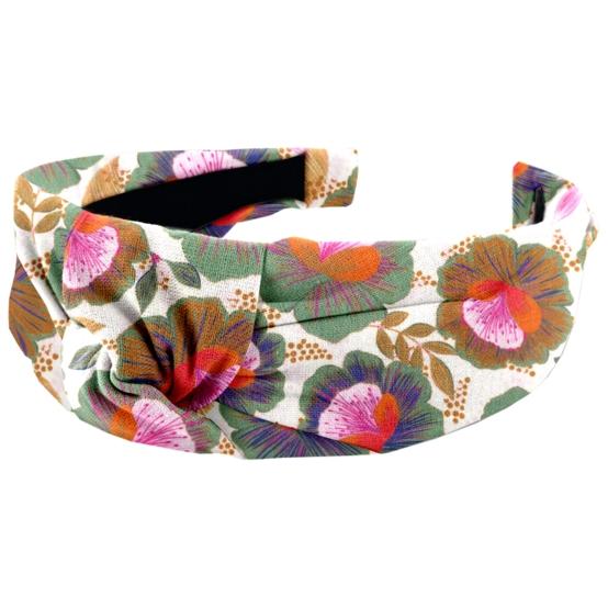 Serre-tête Large Croisé fleur de thé