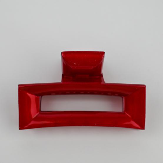 Grande pince rectangle rouge glossy