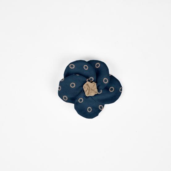 Petite Barrette Pétales de Fleur bulle bronze marine