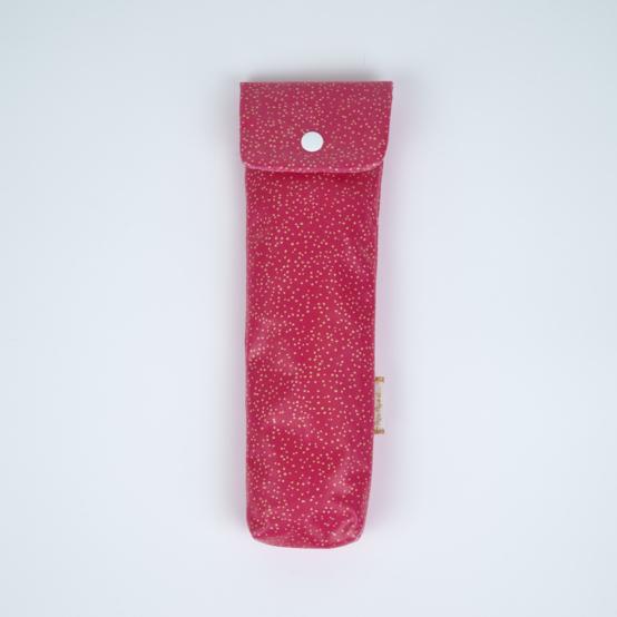 Pochette brosse à dents fuchsia pailleté