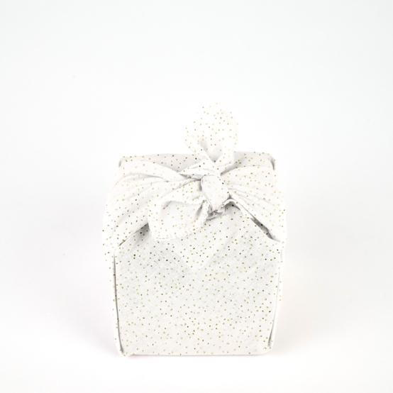 Furoshiki petit 35 x 35 cm  blanc pailleté