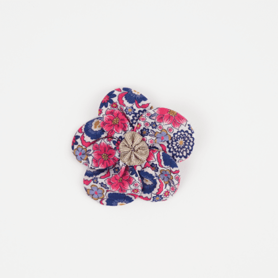 Petite Barrette Pétales de Fleur Lavandula Fuchsia ex2543