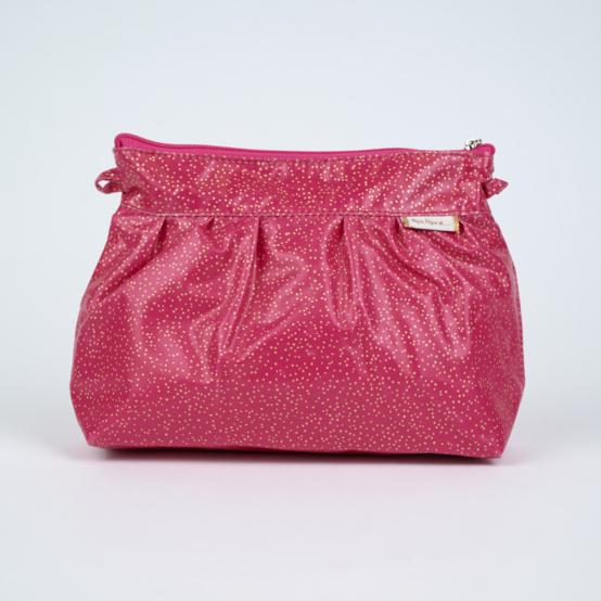 Pochette plissée fuchsia pailleté