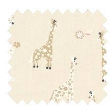 Tissu coton au mètre ex2458 girafe fleurie beige