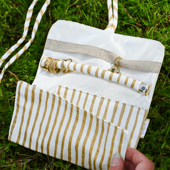 Rouleau De Voyage Pour Bijoux En Cuir Microfibre - Petit Sac Organisateur Pour Bagues, Colliers, Boucles D'Oreilles