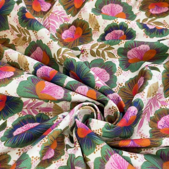 Tissu jersey fleur de thé