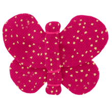 Barrette petit papillon fuchsia pailleté