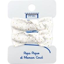 Mousse petit noeud  blanc pailleté