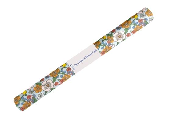 Coupon tissu enduit de 35cm  ex2525 fleurs et citrons vert jaune