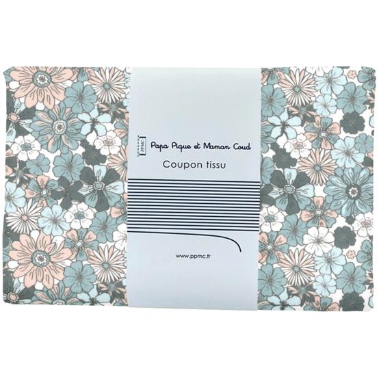 Coupon tissu 1 m ex2603 bleuet rétro nude