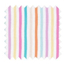 Tissu coton au mètre ex2408 rayé multicolore pastel
