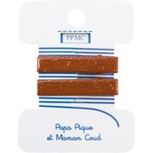 Petite barrette croco terracotta pailleté cr048