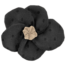 Petite Barrette Pétales de Fleur broderie anglaise noire