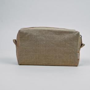 Trousse de toilette rectangle lin doré