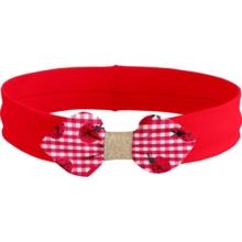 Bandeau jersey bébé noeud vichy coccinelle