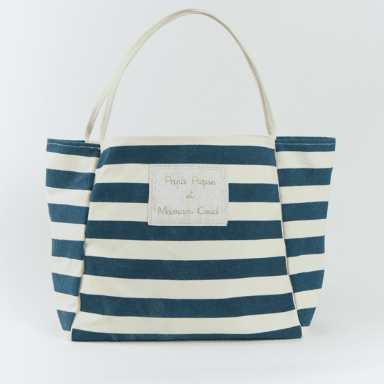 Sac transat rayé bleu