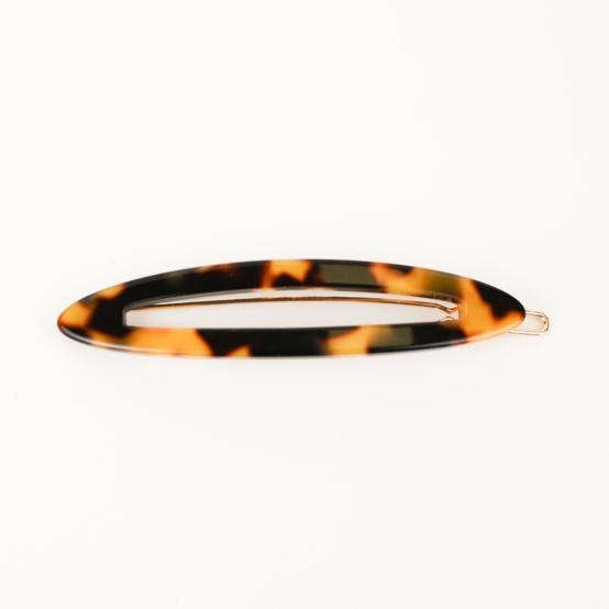 Barrette ovale moyenne leopard