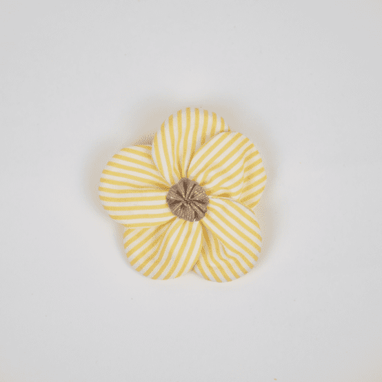 Petite Barrette Pétales de Fleur rayé jaune