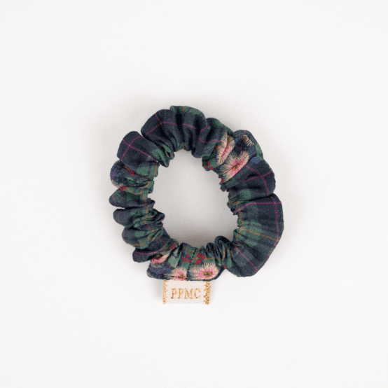 Mini Chouchou tartan fleuri
