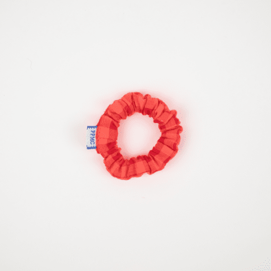 Mini Chouchou vichy rouge corail