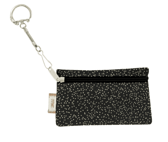 Pochette porte-clés noir pailleté