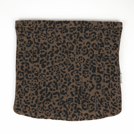 Rabat besace carré grand leopard matelassé moka