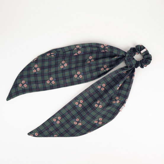 Foulchie long tartan fleuri