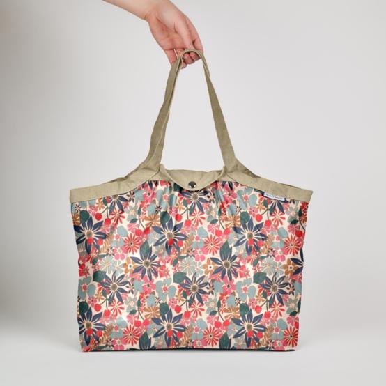 Sac cabas moyen cerise en fleur