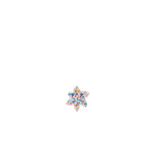 Barrette fleur étoile champêtre bleuté