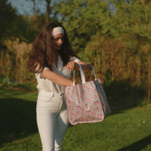 Sac cabas shopping porcelaine rosée