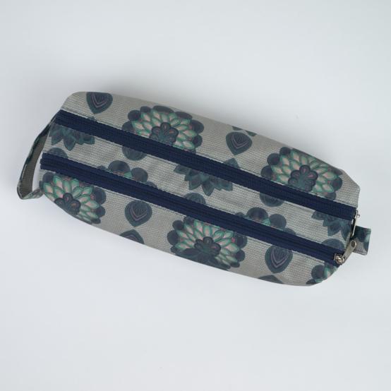 Trousse double compartiment lotus vert