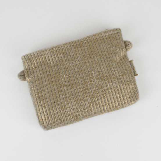 Mini pochette tissu velours côtelé large doré