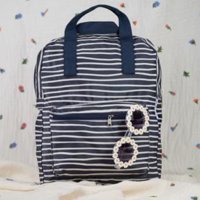 Petit sac à dos Gaby rayé ivoire marine