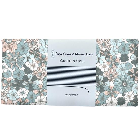 Coupon tissu 50 cm ex2603 bleuet rétro nude