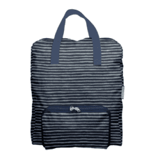 Sac à dos pliable Gaby rayé argent marine