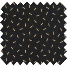 Tissu coton au mètre  paille dorée noir