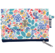 Mini pochette porte-monnaie champêtre bleuté