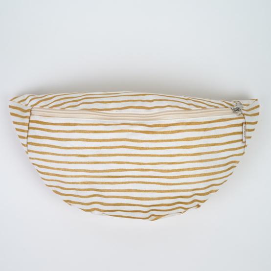 Sac banane rayé or blanc