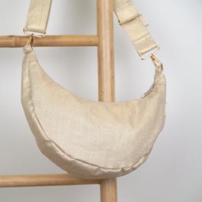 Petit Sac demi lune lin doré