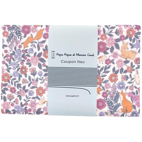 Coupon tissu 1 m comptine enchantée rose