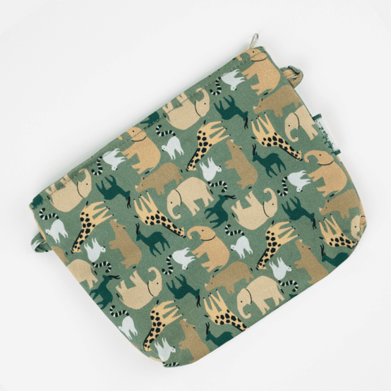 Mini pochette tissu safari kaki