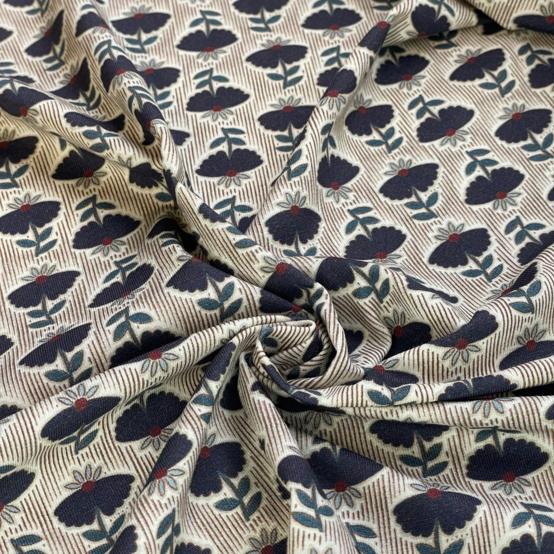 Tissu jersey shanti marine or
