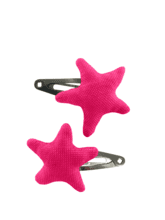 Barrettes clic-clac étoile fuchsia