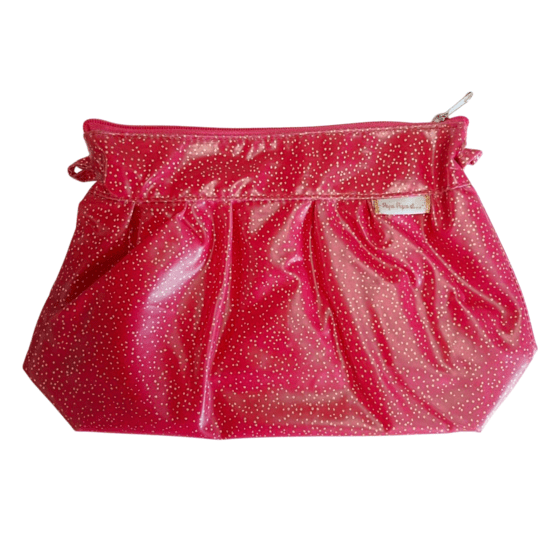 Pochette plissée fuchsia pailleté