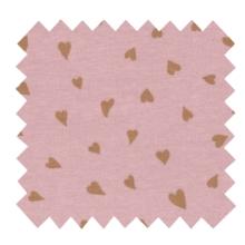 Tissu jersey coeur caramel rose