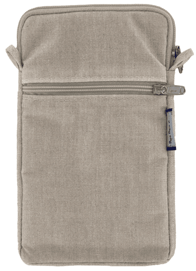 Pochette téléphone matelassée lin argenté