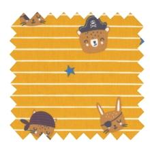 Tissu coton au mètre ex2476 pirates rayé jaune